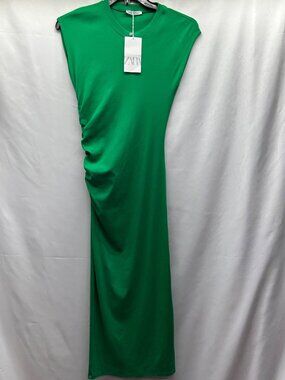 Zara | Dresses | Zara Green Feather Satin Effect Dress | Poshmark